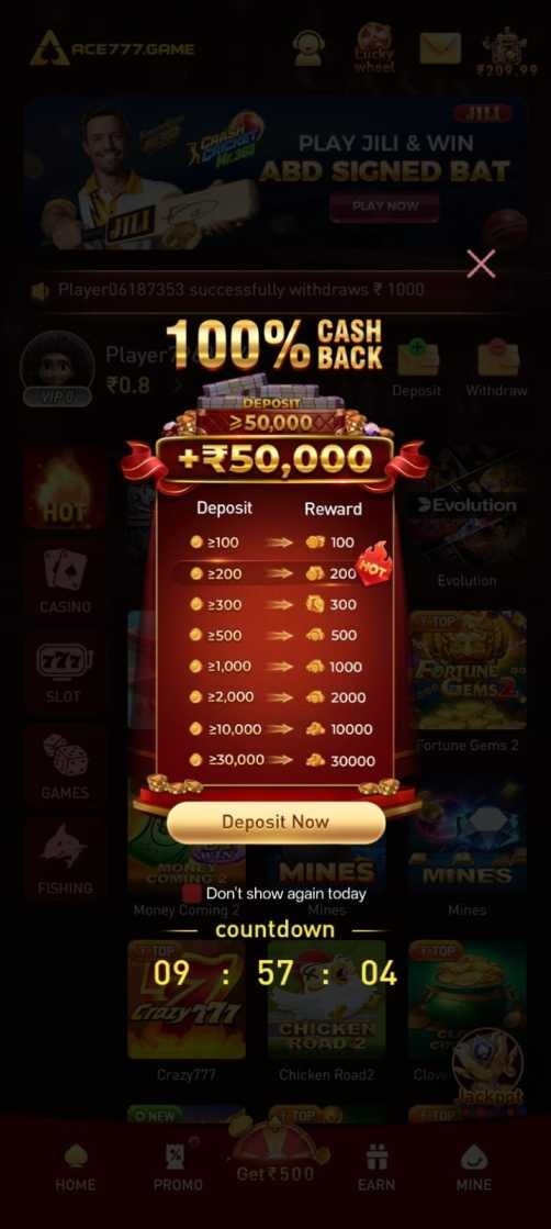 ACE777 APK Android app with mobile casino and online gaming features